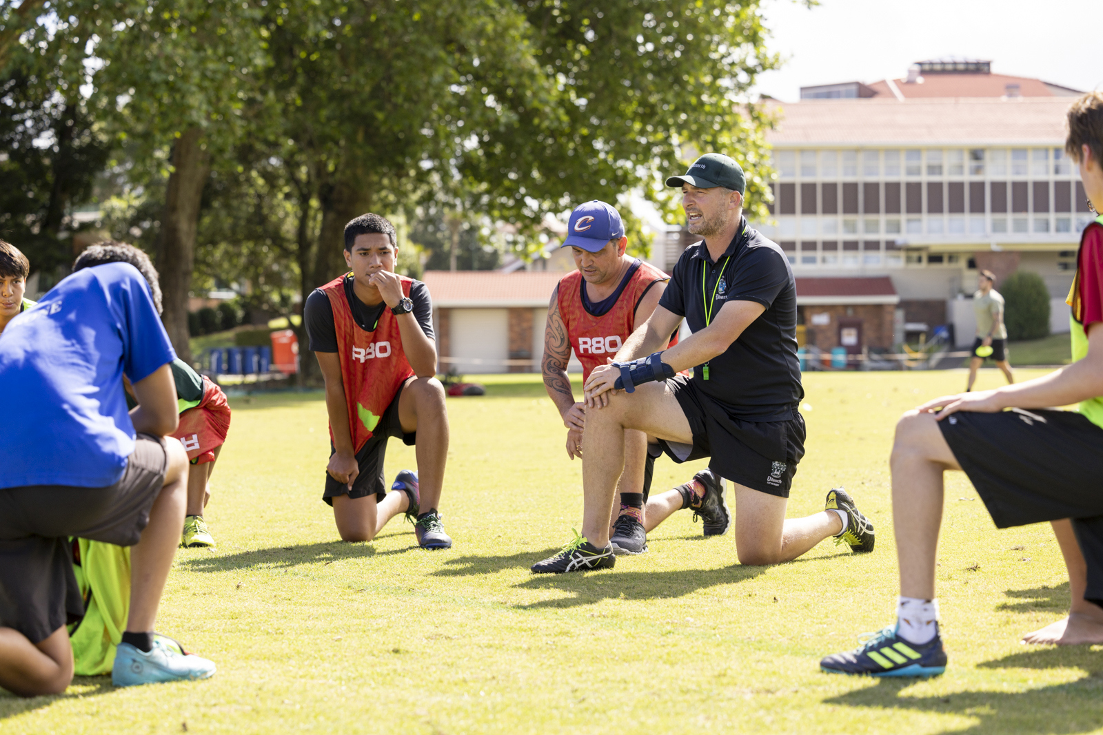 Director of Rugby with rugby students 