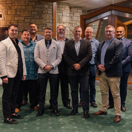 Dilworth Old Boys' Association standing in the Senior Campus foyer