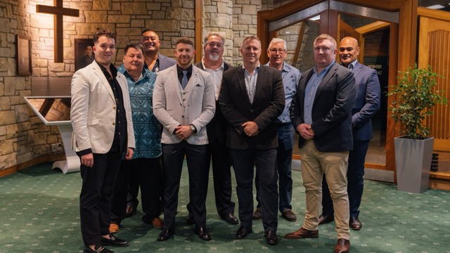Dilworth Old Boys' Association standing in the Senior Campus foyer