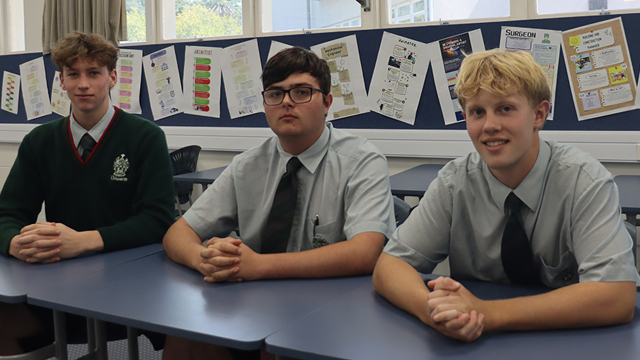 Students in a school aid meeting 